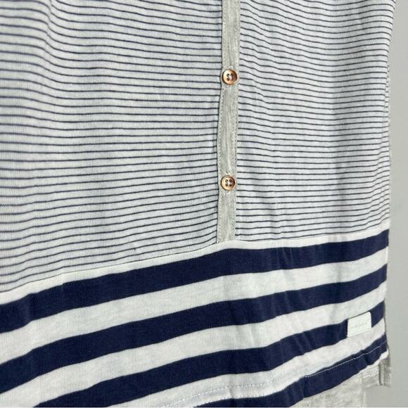 NWT 7 For All Mankind Striped V Neck Sleeveless Button Front Tank Top Shirt - Picture 3 of 4